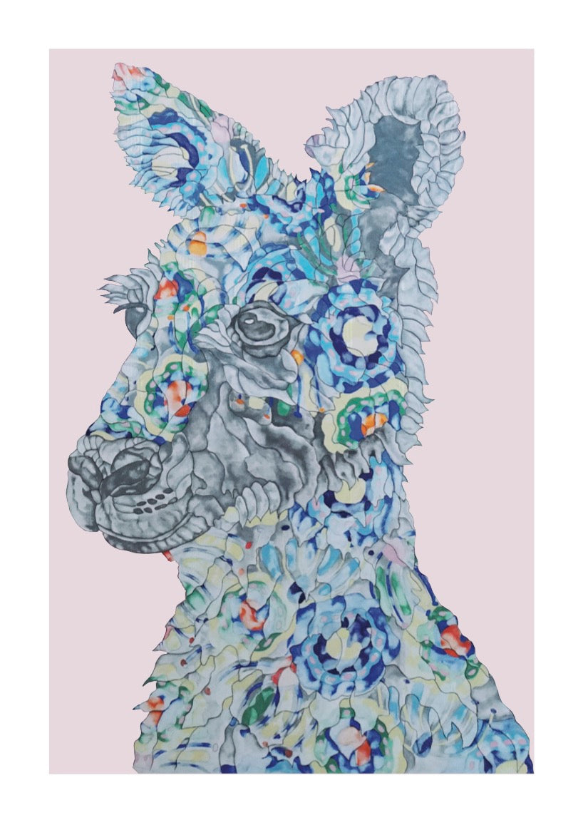 Ocean Day Dreaming KANGAROO - LIGHT PINK.